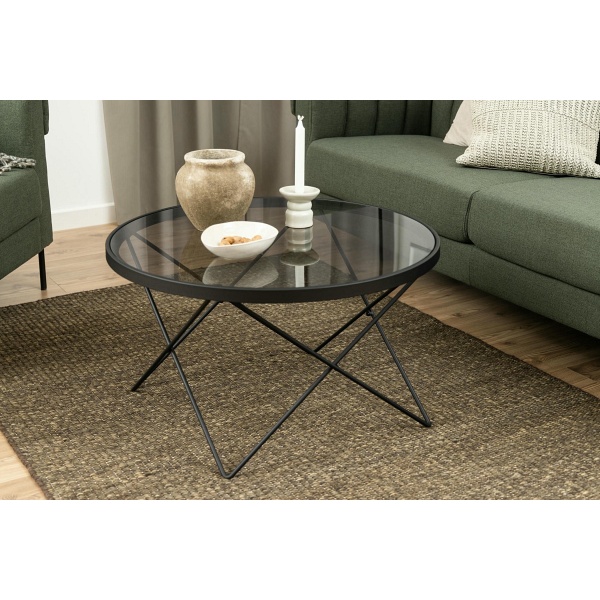 Stolik kawowy Cuxton czarny/dymiony - ACTONA